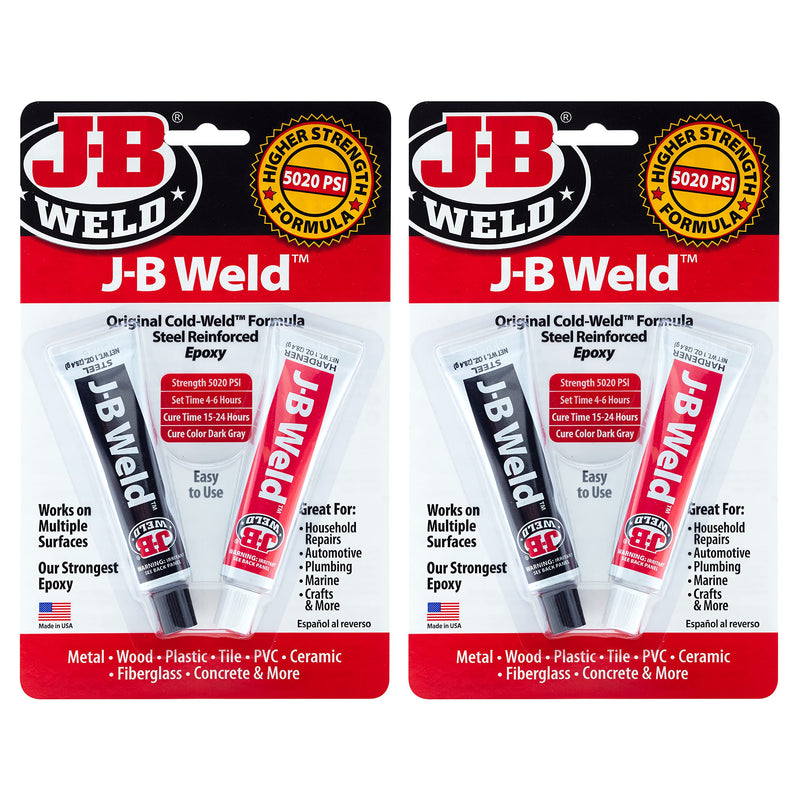 J-B Weld Original Epoxy, Steel Reinforced Epoxy, High Strength - 2 Pack, Dark Grey (8265S-2) 2 oz - 2 pack