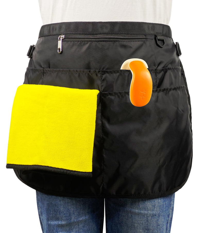 Waterproof Cleaning Apron with 7 Pockets, Cleaning Supplies for Housekeeping, Lightweight and Durable Maid Apron Black 1