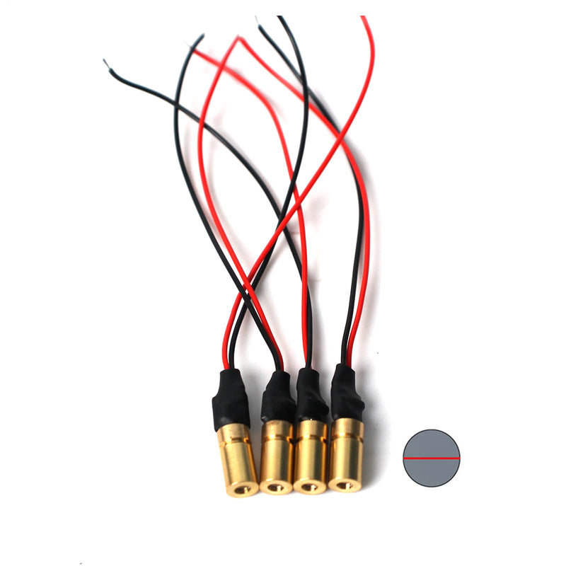 650nm red light laser module industrial laser module adjustable focal length(6mm-line-4packs) 6mm-line-4packs