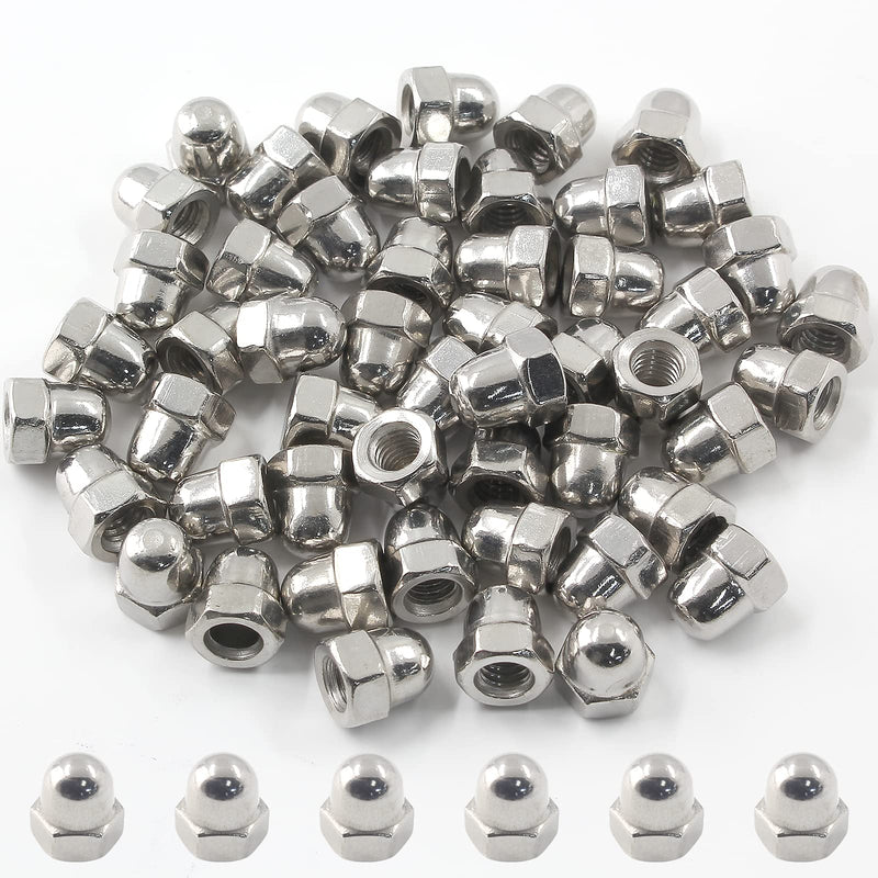 50 PCS M4 Acorn Cap Nuts Dome Cap Head Nuts, 304 Stainless Steel Acorn Hex Nuts Decorative Round Head Cover Hex Dome Nuts