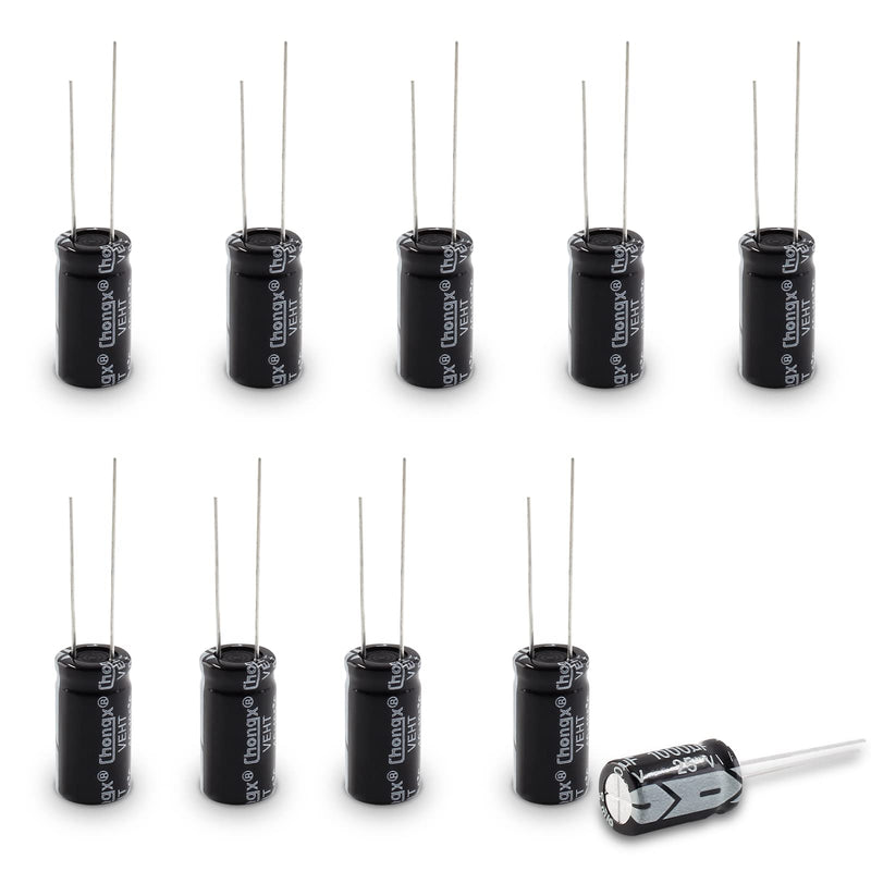 10 PC 25v 1000uf Capacitor, Aluminum Radial Electrolytic Capacitors for TV, LCD, Radio, Microwave, Game (10 x17mm) 25V 1000UF,10PC - NewNest Australia