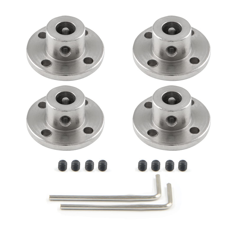 4 PCS 8mm Flange Shaft Coupling, Rigid Flange Coupling Motors Guide Shaft Support Coupler, High Hardness Coupling Connector Flanged Shaft Mount for DIY RC Model Motors 4PC