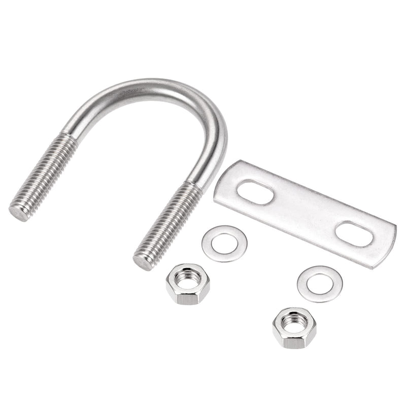 METALLIXITY U Bolts 2 Sets (M8x35x60mm), Round U Bolt 304 Stainless Steel with Accessories - for Construction, Pipe M8x35x60mm