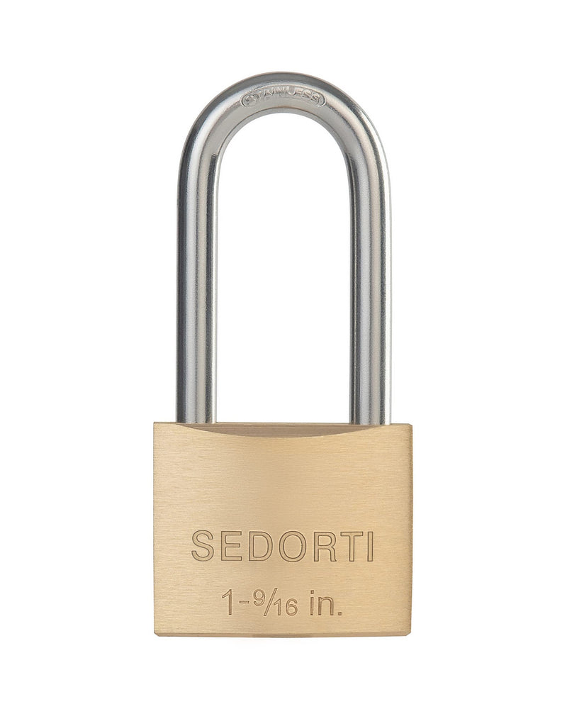 Outdoor Weatherproof Padlock with Stainless Steel Shackle and Solid Brass Body, Marine Grade Rustproof Long Lock for Sheds, Storage Unit School Gym Locker, Fence, Toolbox, Hasp Storage YNBSP140