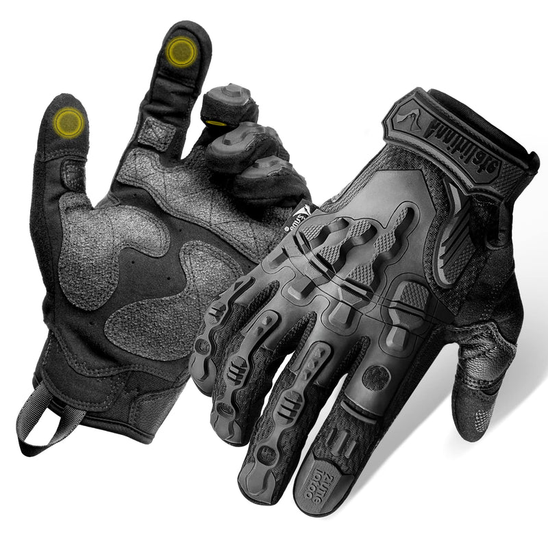 ZUNE LOTOO Touchscreen Tactical Gloves Men with Kevlar-Lined & TPR Impact Protection for Motorcycle Paintball Airsoft Range Work(Black/Red/Green/Tan) black zag6 full finger Small