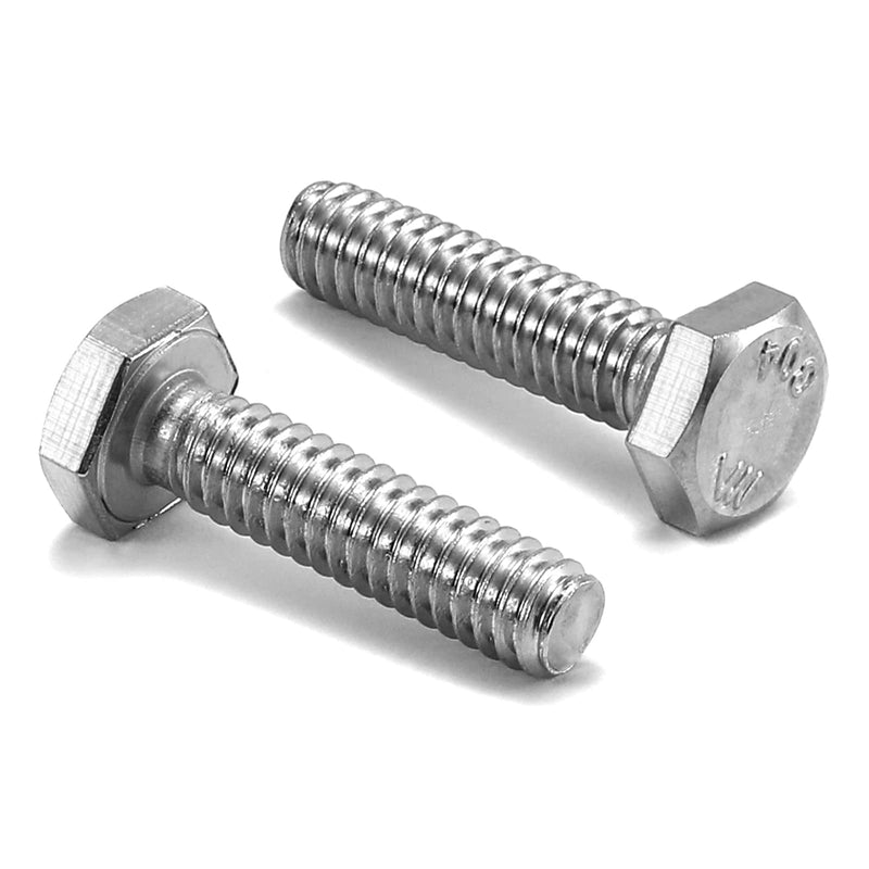 1/4-20 x 1 Hex Head Screw Bolt, 20Pcs 18-8 (304) Stainless Steel, Fully Threaded, Plain Finish, by SG TZH 20 1/4-20 x 1"
