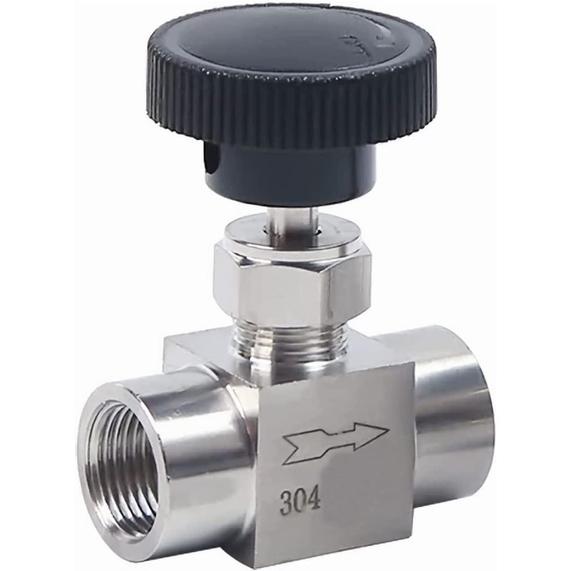 1/8 1/4 3/8 1/2 Inch NPT Valves 304 Stainless Steel NPT Female Needle for Valve Flow Control Water Gas Oil (NPT 3/8) NPT 3/8