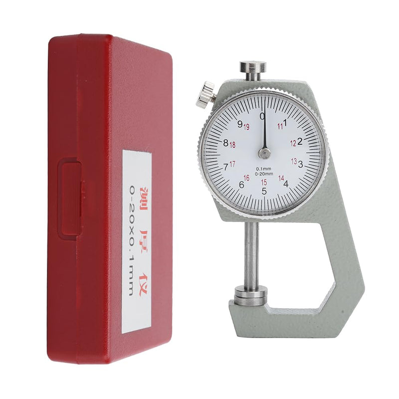 Joyzan Dial Thickness Gauge, Portable Measuring Thickness Tester Accuracy | Flat Pointed Head Meter Precise Reading Indicator Tool 0 to 20mm Jewelry Leather Board Cloth Sheet Paper Film Wire 0.1mm