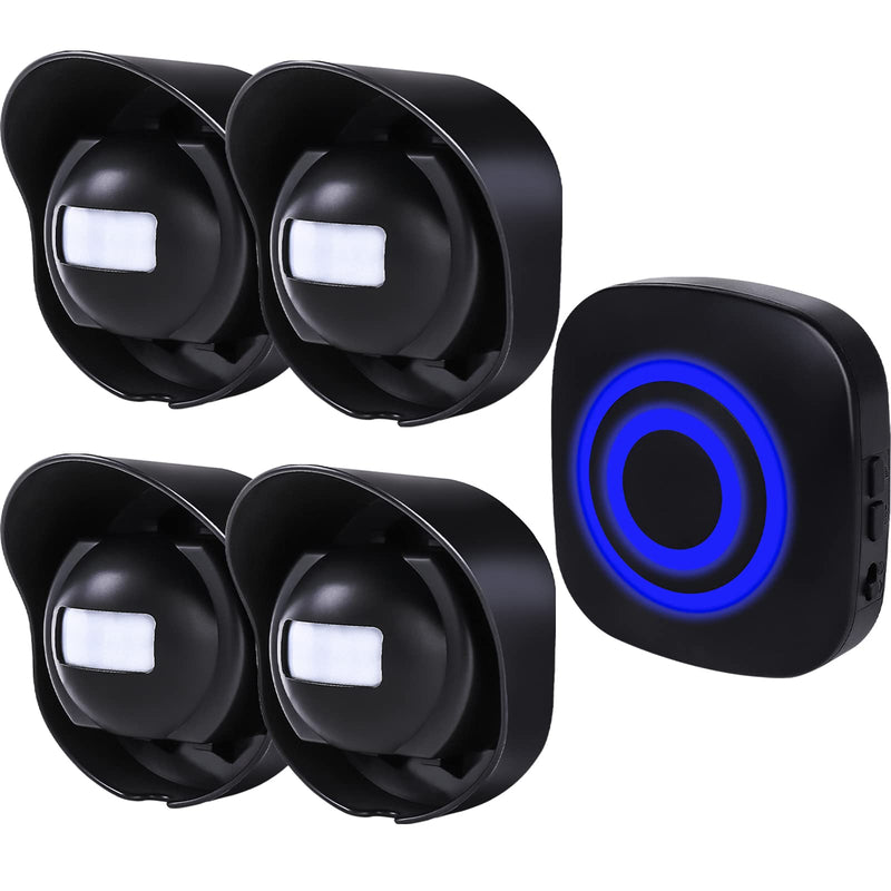 Driveway Alarm-328ft Long Range Wireless Driveway Alarm Weatherproof Outdoor Motion Sensor&Detector Security Alert-Protect Outdoor/Indoor Property-1 Receiver and 4 Sensors-38 Chimes waterproof 4-1 - NewNest Australia