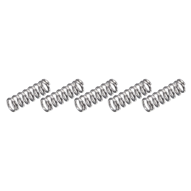 METALLIXITY Compression Springs (1.2x8mm OD,25mm Free Length) 5Pcs, 304 Stainless Steel Extension Spring - for Shop Home Repairs, DIY Projects, Silver Tone 1.2x8mmx25mm