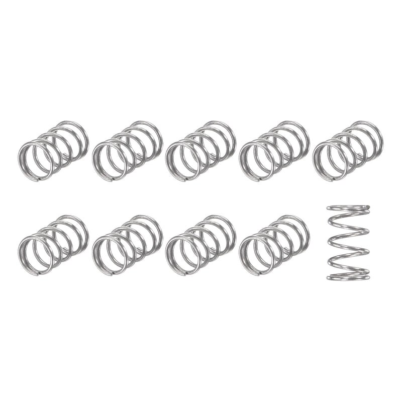 METALLIXITY Compression Springs (0.3x3mm OD,5mm Free Length) 10Pcs, 304 Stainless Steel Extension Spring - for Shop Home Repairs, DIY Projects, Silver Tone 0.3x3mmx5mm