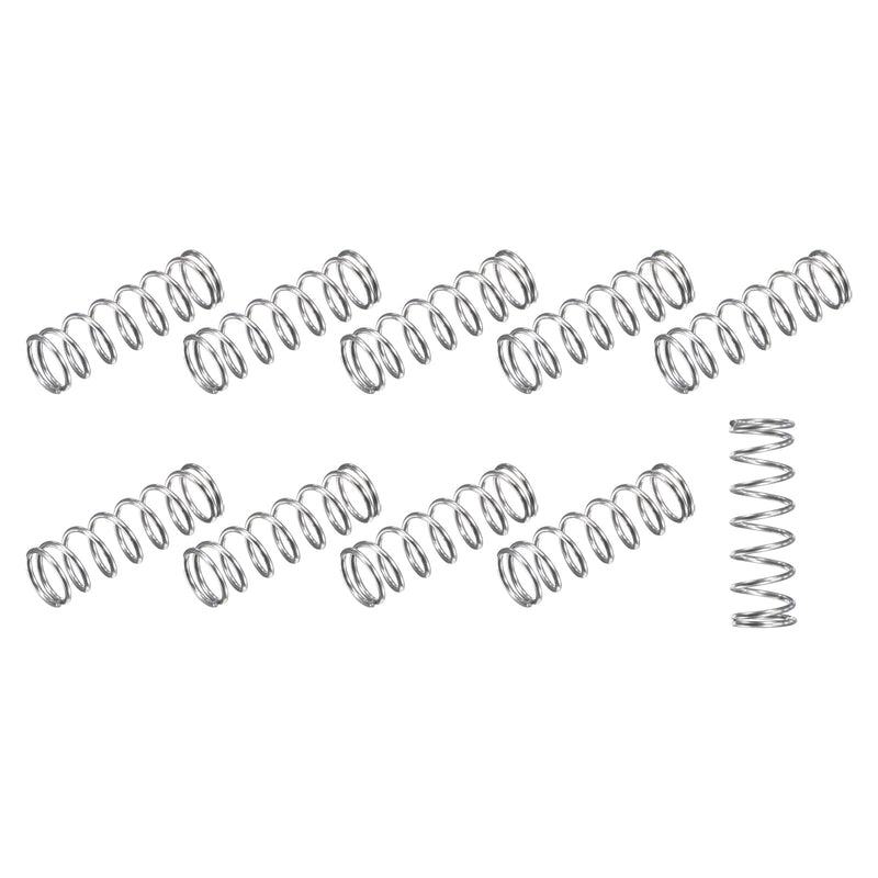 METALLIXITY Compression Springs (0.5x7mm OD,15mm Free Length) 20Pcs, 304 Stainless Steel Extension Spring - for Shop Home Repairs, DIY Projects, Silver Tone 0.5mm x 7mm x 15mm