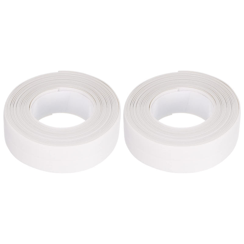 uxcell Waterproof Seal Caulk Strip Tape Self Adhesive 0.87" W x 10.5'L PVC Sealing Tape for Kitchen Bathroom White 2Pcs 0.87"