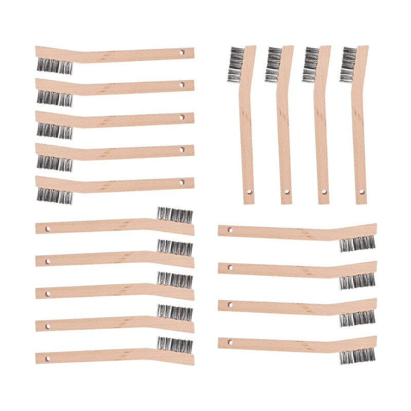 Wood Handle Wire Scratch Brush Sets (18, 18Pack-7in Stainless Steel Small Wire Scratch Brushes with Beech Wood Handle) 18