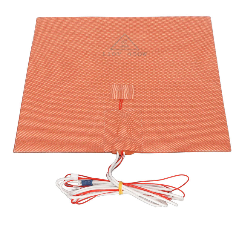 Silicone Heater Pad, 450W Silicone Heating Plate Pad Heater with Back Adhesive for 3D Printer Heated Bed, 250x250mm
