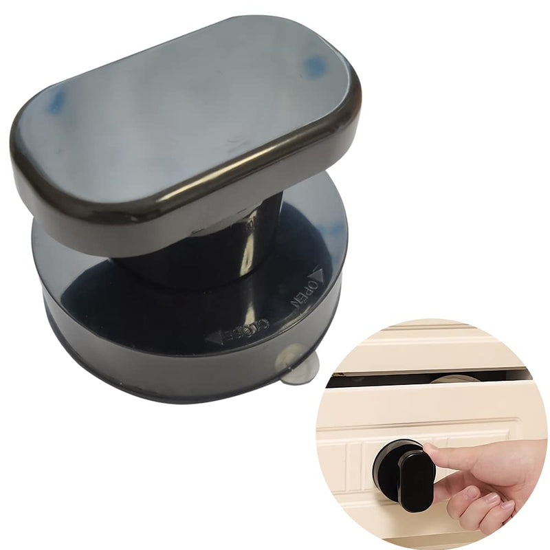 Renyqatt Small Handle for Glass Door and Window, Suction Cup Handles for Sliding Doors, Non-Marking Drawer Grab Bars Cabinet Pulls, Bathroom and Toilet Lid Handle (Black) Black