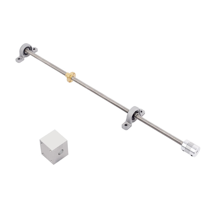 600mm / 23.62inch T8 Lead Screw Nut Set, 8mm Diameter Lead Screw+KP08 Pillow Bearing Block+Coupler for 3D Printer,CNC and DIY (600mm, Set) 600mm