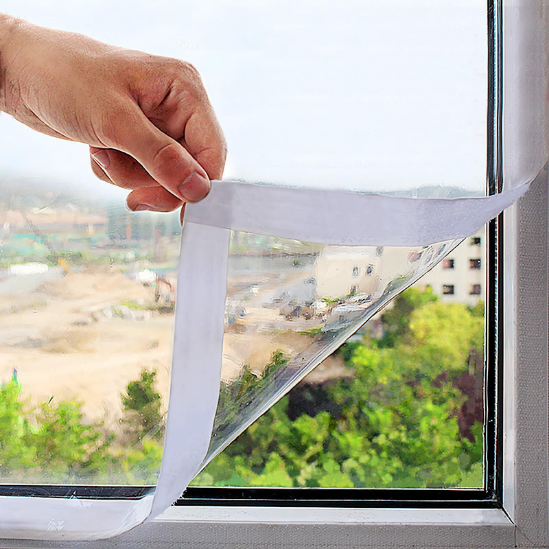 Adjustable Window Insulation Kit 47inX63in(120X160cm) for Winter Keep Cold Out,cuttable Transparent Film 180㎛ Thickness,Easy to Open for Ventilation,Reusable Plastic Window wrap 47"X63" (120X160cm)