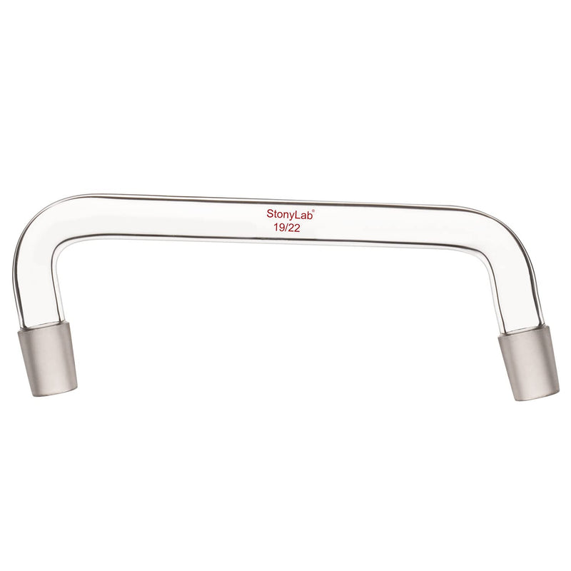 stonylab Glass Distilling Adapter, Borosilicate Glass 75 Degree and 105 Degree Bent Chemistry Adapter with 19/22 Standard Taper Inner Joints, 150 mm Length 19/22 Joint