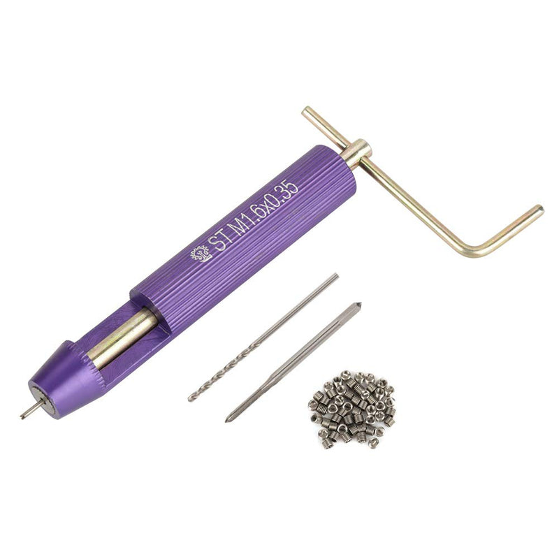 50Pcs Thread Repair Kit M1.6 Helicoil Tape Stainless Steel Parts with Drill Bit for Aluminum