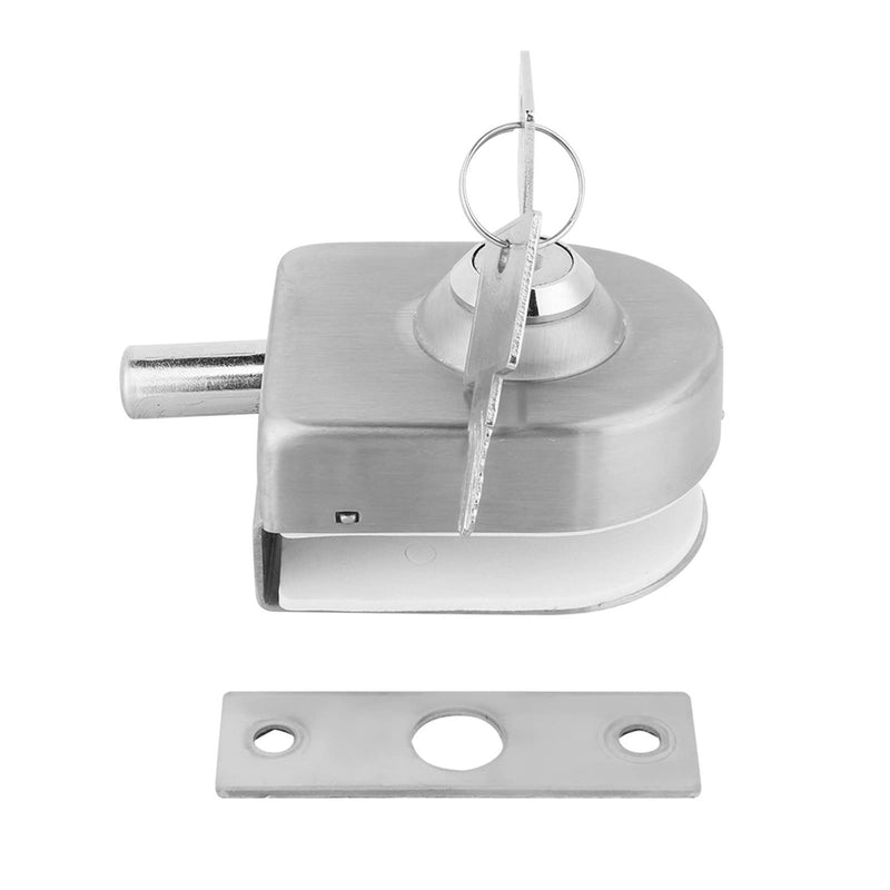 Milltrip 10-12mm Glass Door Lock, Stainless Steel Glass Door Lock Floor Lock Ground Lock for Bathroom Toilet Shop Glass Doors (Brushed)