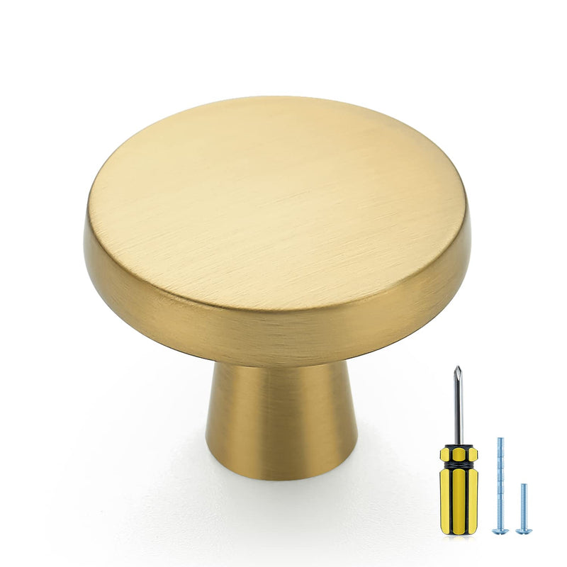 Ravinte 30 Pack Solid Knobs Kitchen Cabinet Knobs Round Knobs Dresser Drawer Knobs Gold Cabinet Hardware Round Cabinet Door Knobs Drawer Knobs Brushed Brass Drawer Pulls Rustic