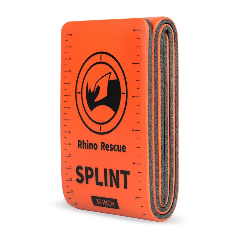 RHINO RESCUE First Aid Splint 36" X 4.3" Orange-Gray, Keep Bones in Position (1, Folded) 1 Pack
