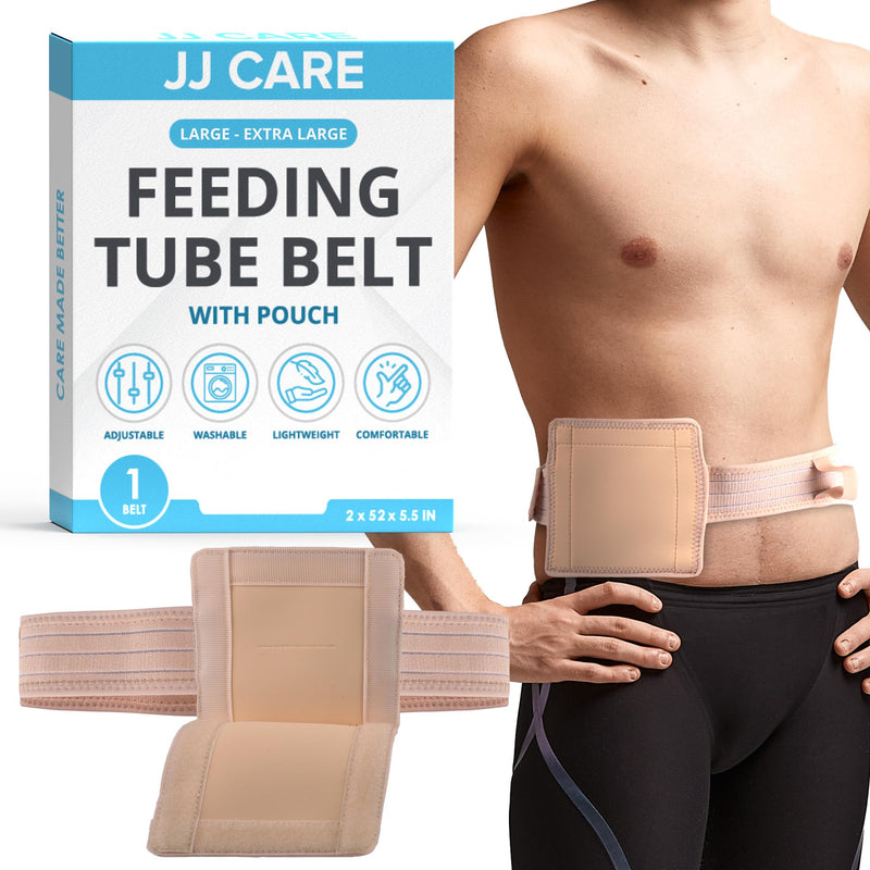 JJ CARE Feeding Tube Belt (Large/Extra Large), Breathable PEG Tube Belt, Nylon Fabric Gtube Belt Compatible with PEG Tubes and Gastrostomy Tubes, Adjustable and Washable G Tube Holder Large to Extra Large (36 to 49 Inch) - NewNest Australia