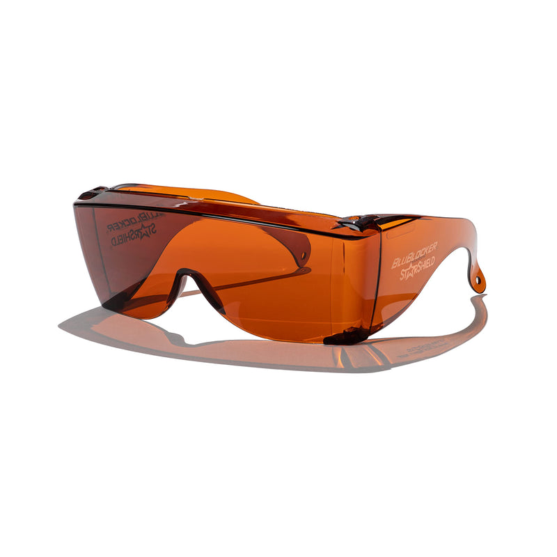 BluBlocker, StarShield Fit Over Sunglasses with Scratch Resistant Lens | Blocks 100% of Blue Light and UVA & UVB Rays | Retro | Gender Neutral for Men, Women, & Everyone | Blue Blocker | 2355K |