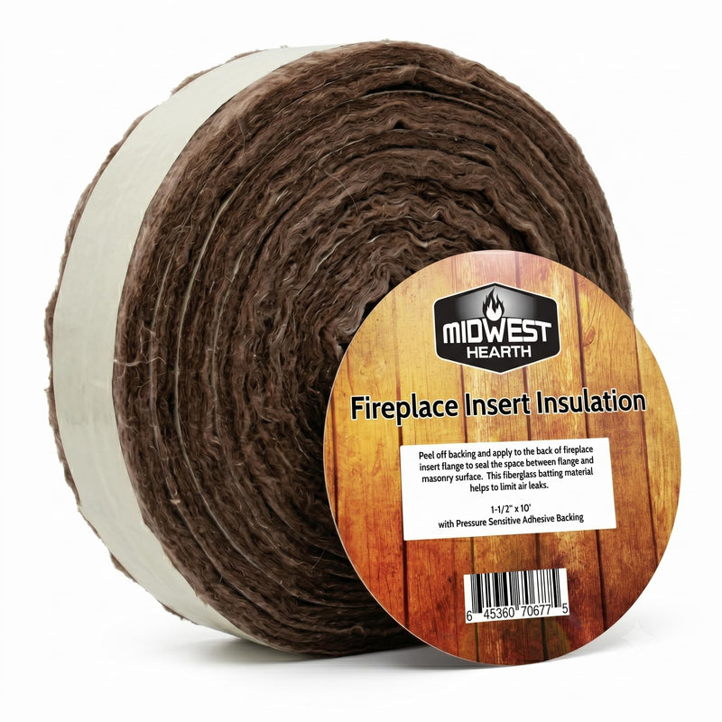 Midwest Hearth Fireplace Insert Insulation Strip, 1-1/2x10ft, Self-Adhesive 10' Long