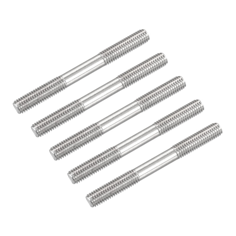 METALLIXITY Double Ended Stud Screws (M8 Thread 80mm Length) 5pcs, 304 Stainless Steel Dual Threaded Rod Bolts - for House Maintenance M8x80mm