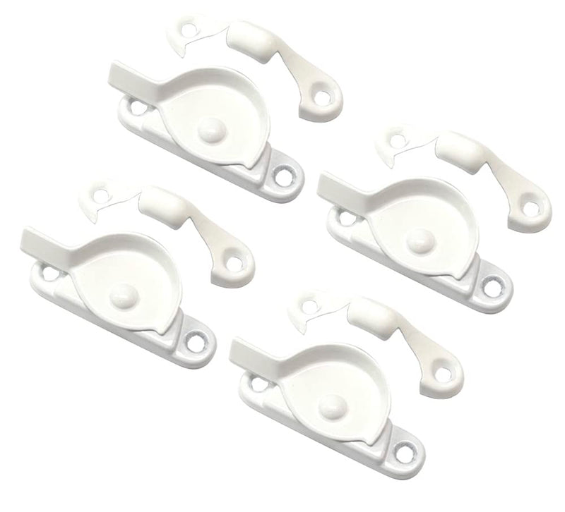 QCAA Zinc Die Cast Window Sash Lock, 2-7/16", White, 4 Pack, Made in Taiwan 4pack White Brushed