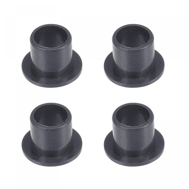 uxcell Flanged Sleeve Bearings 8mm Bore 10mm OD 10mm Length POM Wrapped Oilless Bushings Black 4pcs 8x10x10mm