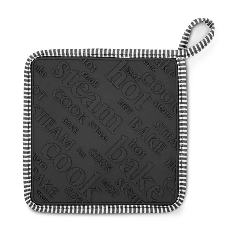 Zeal Silicone Square Trivet Mat & Hot Pot Holder Gingham Red (20cm/8”) - Dark Grey, V119T Square Mat