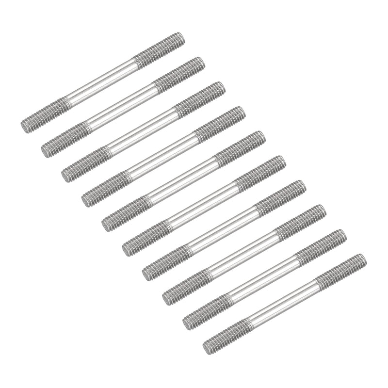 METALLIXITY Double Ended Stud Screws (M4 Thread 50mm Length) 20pcs, 304 Stainless Steel Dual Threaded Rod Bolts - for House Maintenance M4x50mm 20