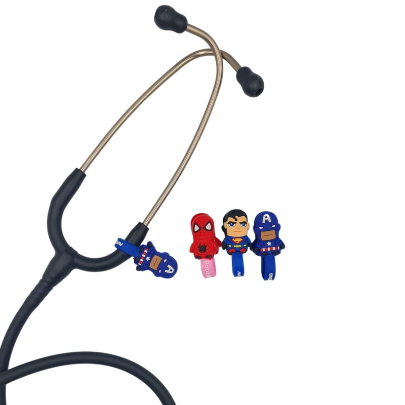 Pack 3 Stethoscope Charms Clip - Medical Gift (Super Heroes)