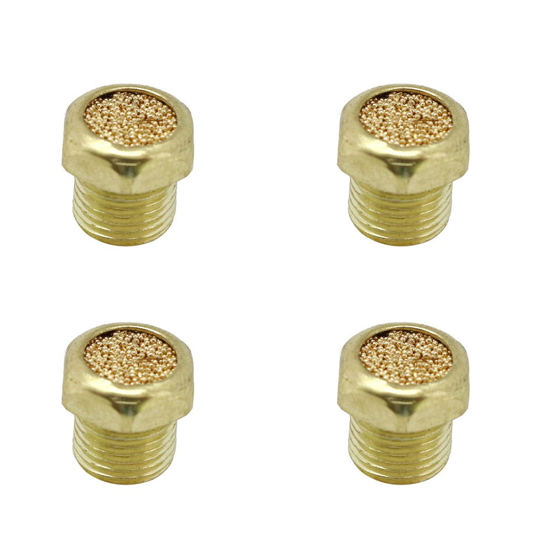 ZYAMY 4pcs Sintered Bronze Breather Vent 1/8" NPT for Single Acting Cylinders or Valves 1/8Inch