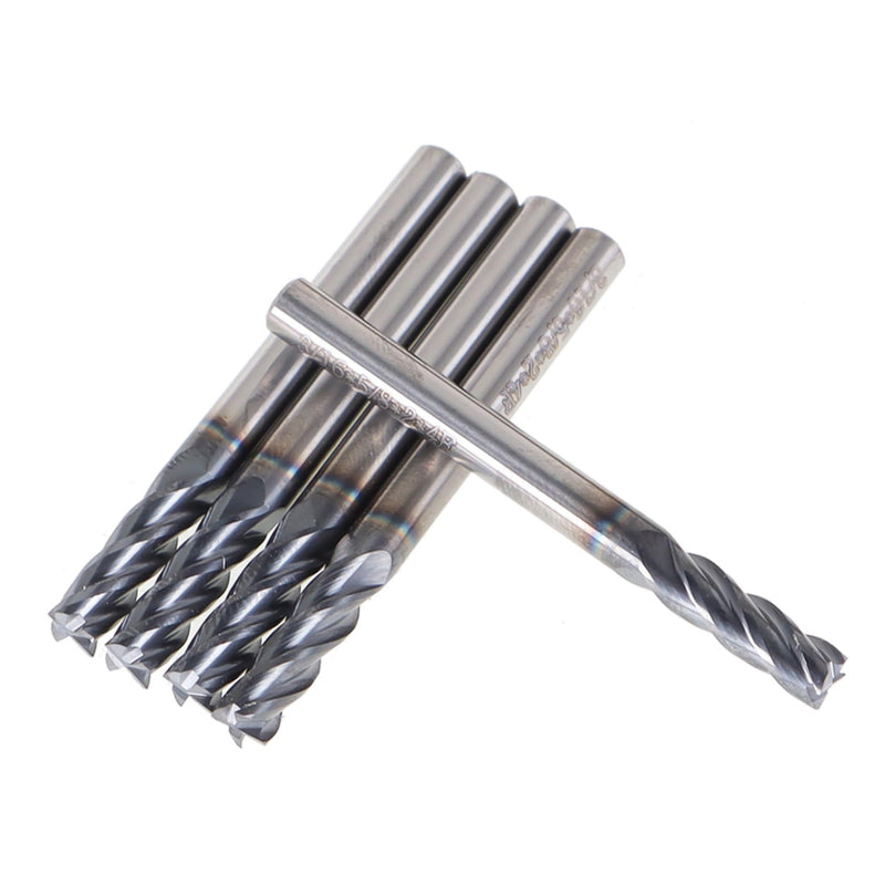 kimllier 5Pcs 3/16 Inch 4 Flute Carbide End Mill, CNC Square Nose End Mill Bits Straight Shank Drill Bits 2 Inch Overall Long