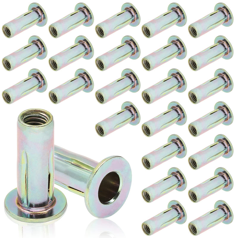 25Pcs Steel Multi Grip Rivet Nuts Pre Bulbed Shank Zinc-Plated Flat Head Threaded Insert Nut Construction Fasteners for Industrial (5/16-18) 5/16-18