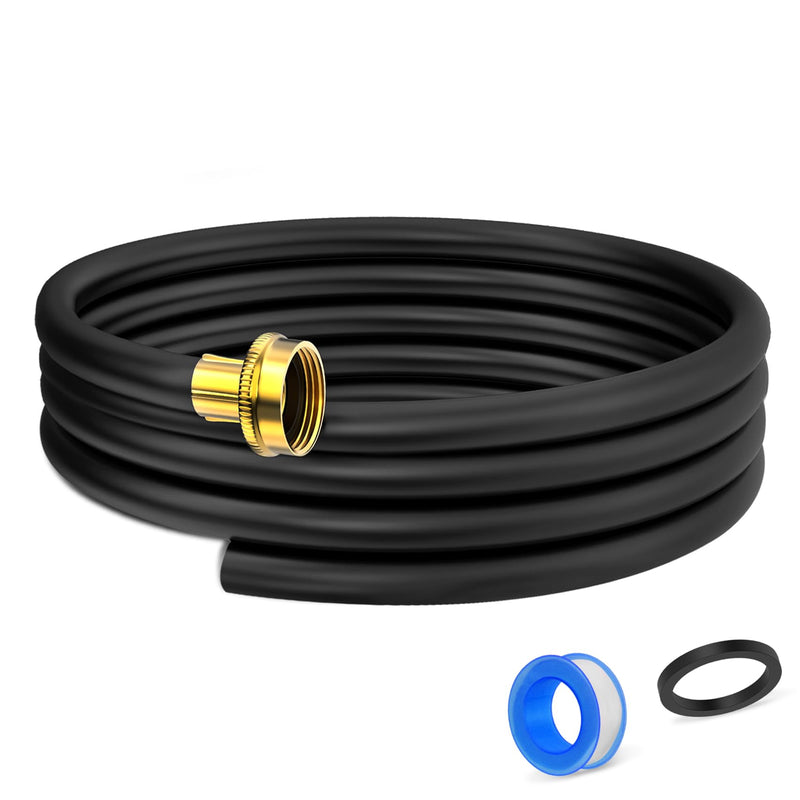 12FT Dehumidifier Drain Hose with 3/4 Inch FHT Connector, featuring Rust-Resistant Brass Fittings for Leak-Proof Connection, Perfectly Compatible with Most Dehumidifier Brands(7 Length Options) Black 12FT