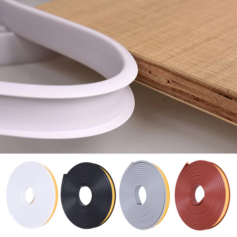 U-Shape Edge Banding, 16.4ft Self Adhesive Veneer Edging,TPE Flexible Furniture Edge Protector for Cabinet Repair Furniture Restoration (20MM, Black) 20MM