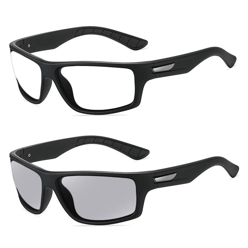 Wraparound full lens Safety Glasses with Readers photochromic Sport Magnifying Safety Reading Goggles for Men Women Black 2 x