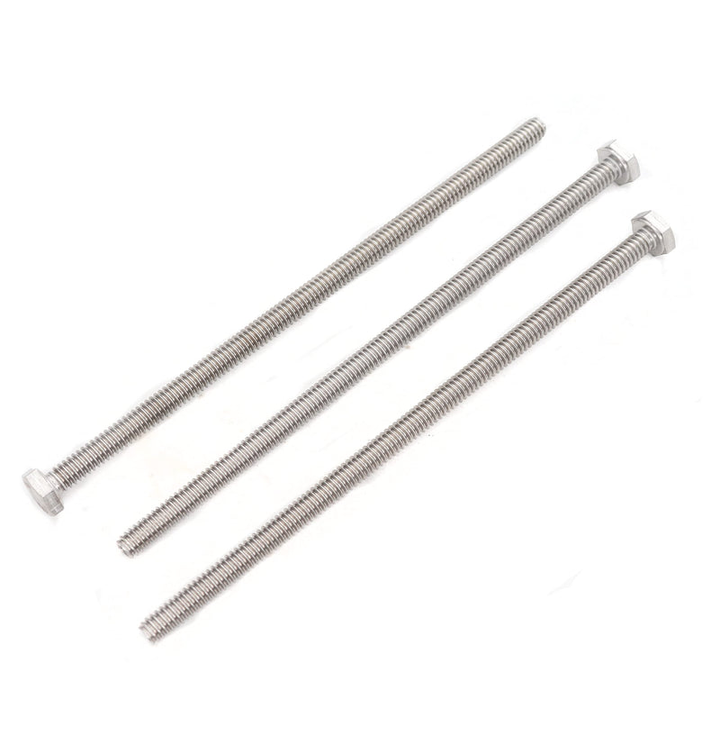 cSeao 10pcs 1/4-20 x 6 Hex Head Bolts Screws, Full Thread, Plain Finish, F593C 18-8 304 Stainless Steel 1/4"-20 x 6" 10pcs