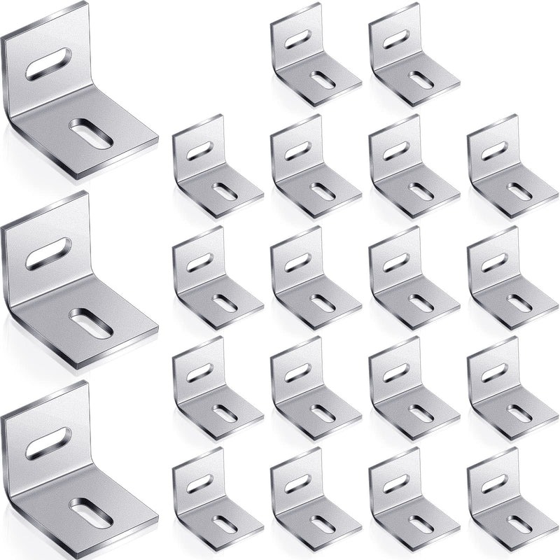 Dunzy 18 Pcs 1x1 Inch Heavy Duty Wood Table Top Expansion Bracket Steel Z Clips Fastener Connector Table Top Fasteners Woodworking Fasteners Hardware Mounting Tabletop Connector Bracket, Silver 1×1 Inch