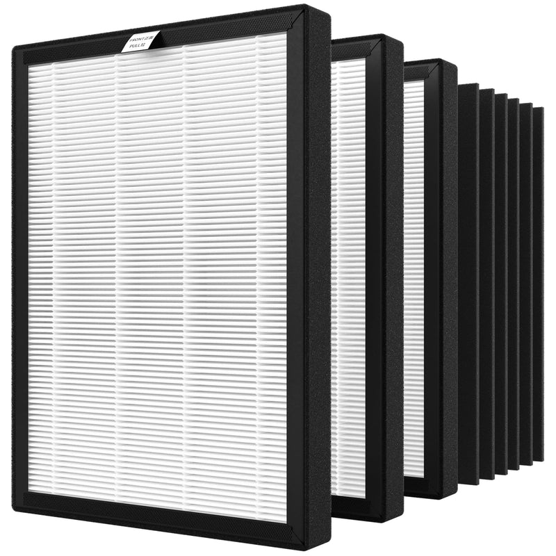 ProHEPA 9000 Replacement Filter Sets for VEVA ProHEPA 9000 Air Puri-fier, Including 3 HEPA Filters & 6 Carbon Filters 3 Sets
