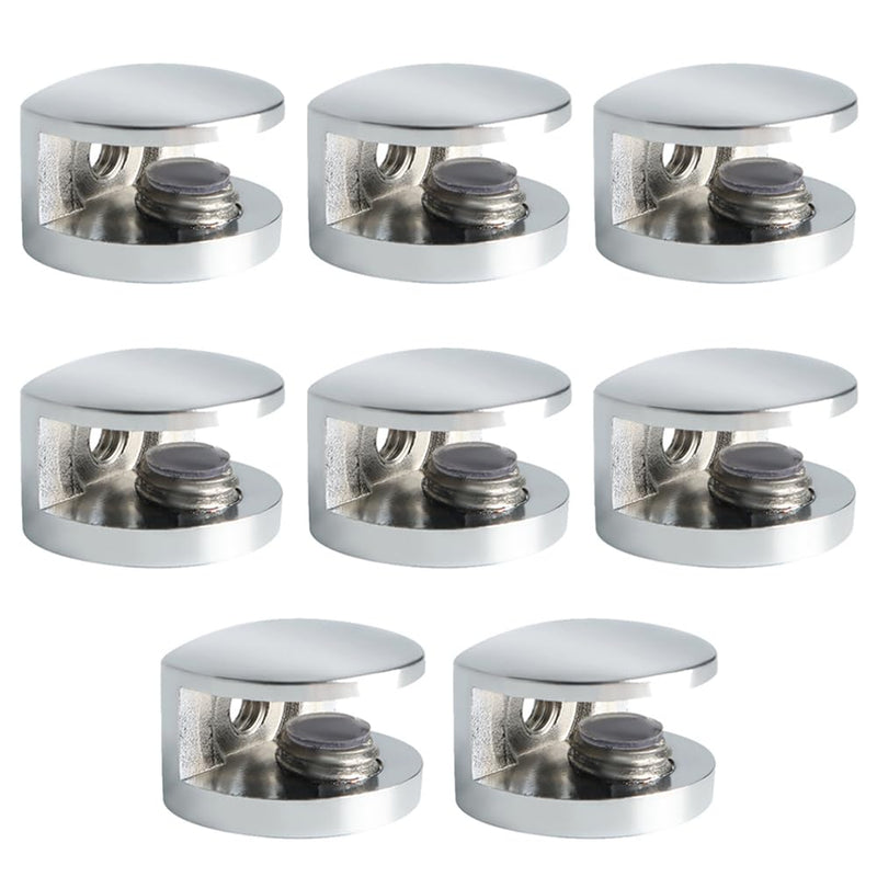 SAYAYO Glass Shelf Brackets, Glass Clamp Glass Railing for 5-8 mm Wood/Glass, 8Pcs Semicircle For 5-8mm (8Pcs)