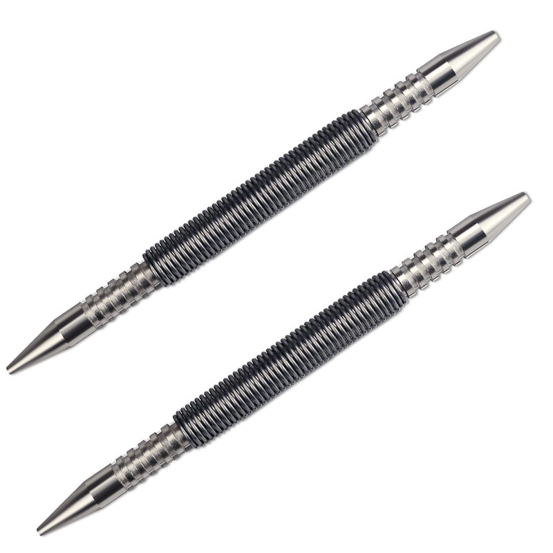 2 Pieces Dual Head Nail Setter Spring Loaded Nail Set Spring Nail Punch Hammerless Tool Kit 3/32″& 1/8″ Tools 3500 PSI Striking Force Counter Punch 3/32 1/8