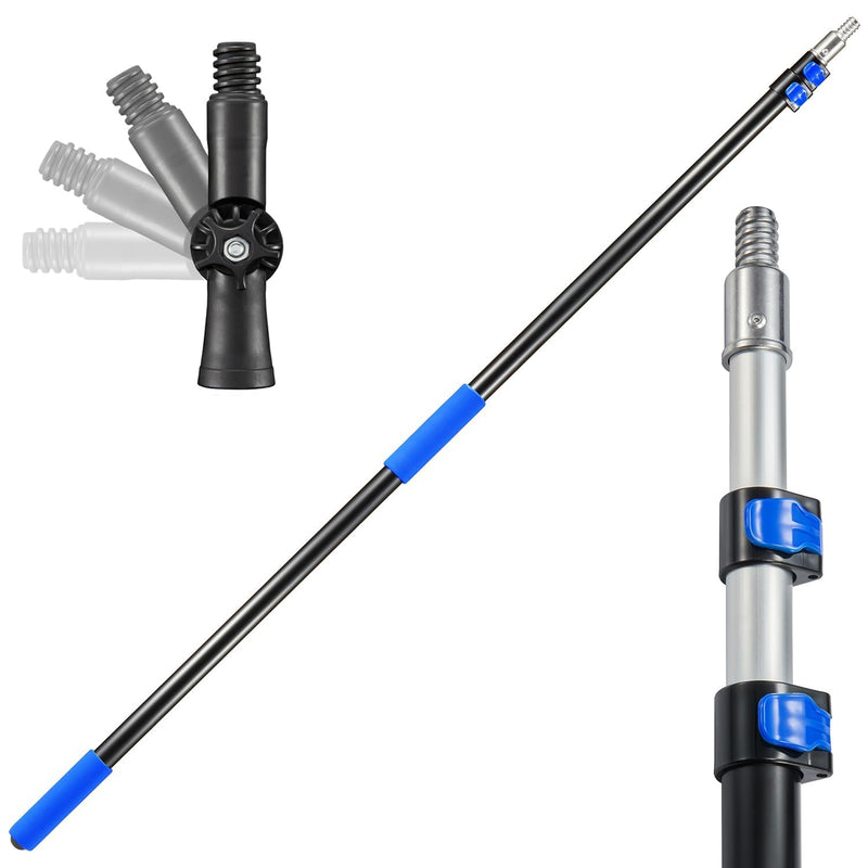 5-12 Ft Telescoping Paint Roller Extension Pole with Angle Adaptor 12 Feet