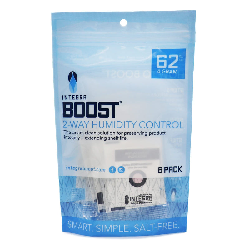 2-Way Humidity Control Pack - Preserve Flavor & Control Humidity at 62% RH - Moisture Absorber for Herbs, Spices & More - 4 Gram (Pack of 6) Pack of 6