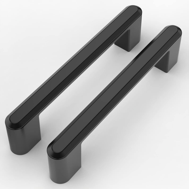 Chibery 10 Pack Cabinet Pulls, 3.75 Inch(96 mm) Hole Centers Matte Black Cabinet Handles, Zinc Alloy Hardware for Kitchen Cabinets Cupboard Drawer Closet Dressers 3-3/4"